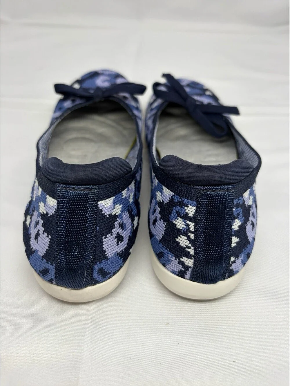 Clarks Cloud Steppers Cushion Womens 6 Soft Slip-on Ballet Flats Blue Camo